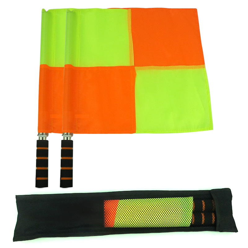 Supply big square football training coach with linesman flag football referee flag signal flag hand flag referee equipment