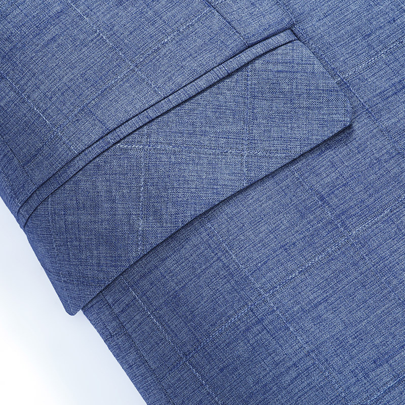 Áo blazer nam dáng ôm họa tiết kẻ caro phong cách Hàn Quốc — Xanh lam nhạt