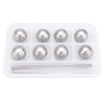 Round 8-Pack Ice Capsuless with Clips 304 Stainless Steel Ice Capsuless Quick-Frozen Ice Cubes Whiskey Ice Tartar Set
