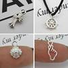 925 Sterling Silver DIY Beaded Pendant Accessories Homemade Braided Hand Rope Necklace Anklet Waist Chain Silver Ornament Small Pendant Material