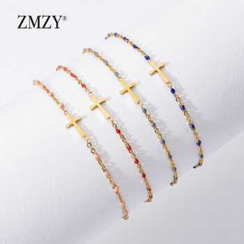 European and American cross-border oil dripping rice beads stainless steel bracelet AliExpress popular simple niche cross bracelet bracelet for women
