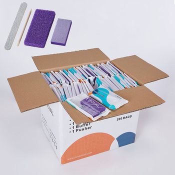 In stock wholesale nail suit sponge nail file pumice stone file wooden stick foot polishing manicure 4 pieces suit