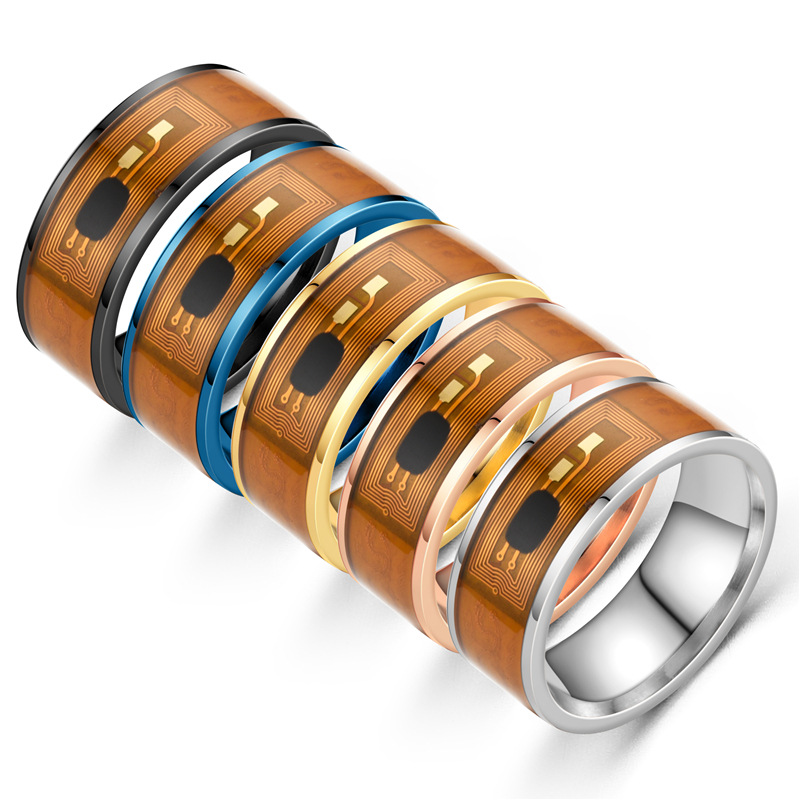 2023 European and American fashion new NFC Mobile Phone label smart ring oil drop Double Dragon ring large quantity favorably
