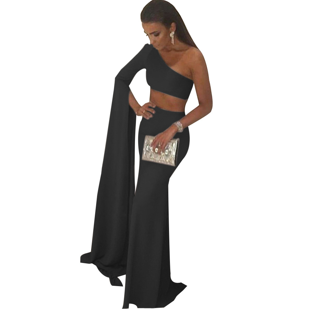 Summer Maxi Dress Sexy One Shoulder Cropped Design Elegant Fabric Perfect for Parties and Events Wholesale Available
