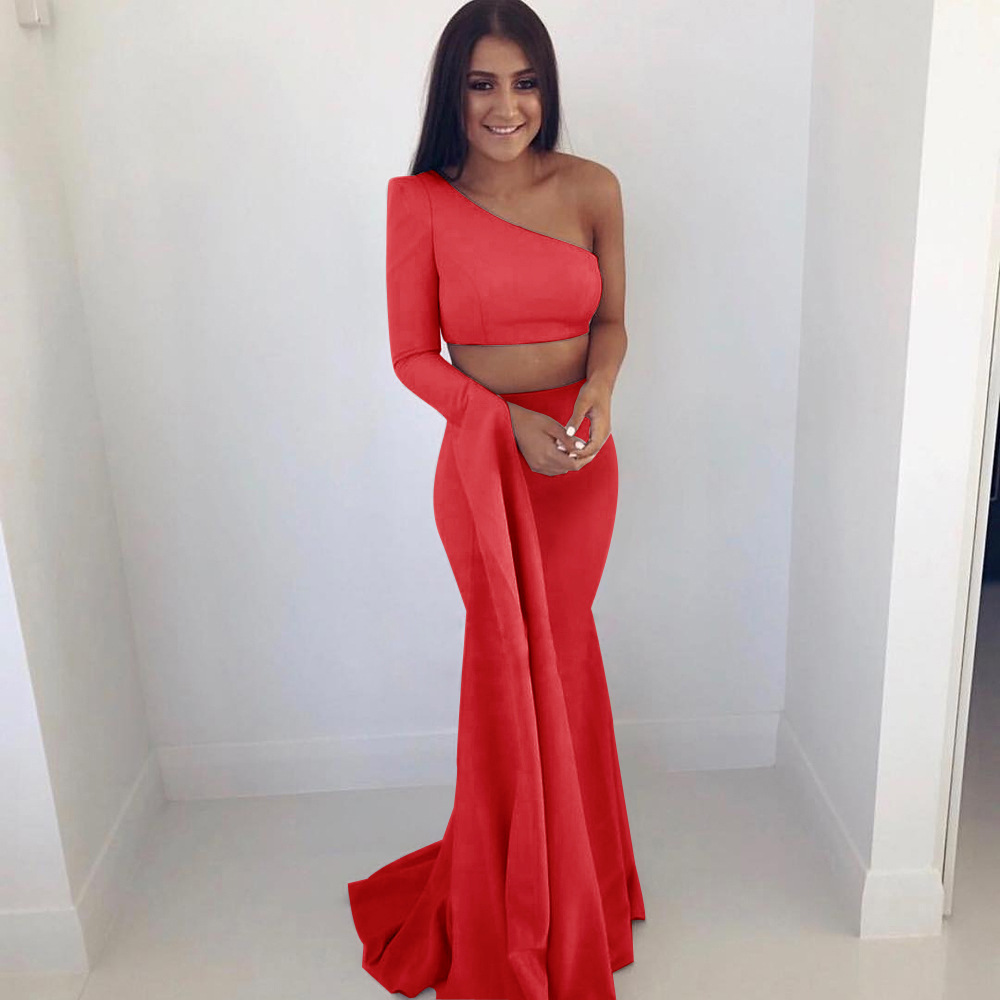 Summer Maxi Dress Sexy One Shoulder Cropped Design Elegant Fabric Perfect for Parties and Events Wholesale Available