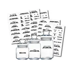 132PCS Creative Transparent Waterproof Kitchen Stickers Pantry Labels for Food Organization - Amazon Cross-border