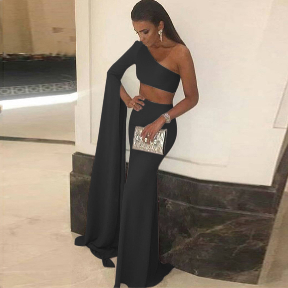 Summer Maxi Dress Sexy One Shoulder Cropped Design Elegant Fabric Perfect for Parties and Events Wholesale Available