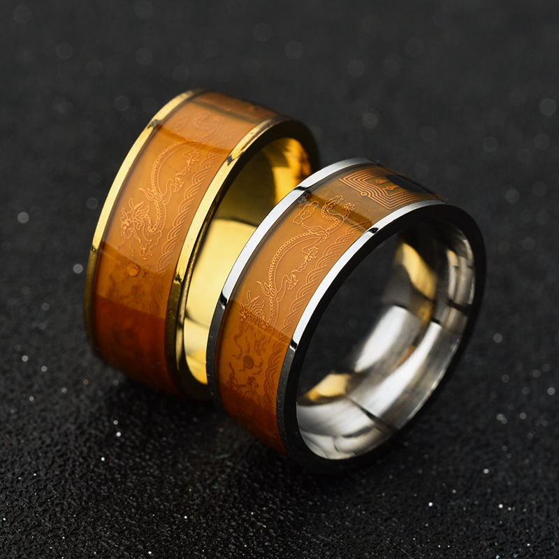 2023 European and American fashion new NFC Mobile Phone label smart ring oil drop Double Dragon ring large quantity favorably