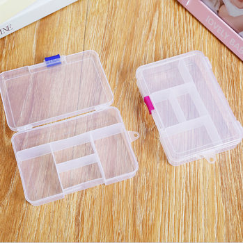 Pp5 Grids Fixed Insert Plastic Box Small Jewelry Small Parts Compartment Packaging Transparent Storage Box