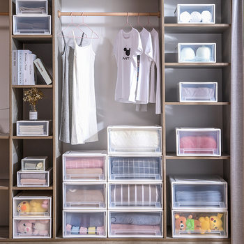 Thickened Drawer-Type Desktop Storage Box, Wardrobe Storage Cabinet, Cosmetics Storage, Underwear Storage Box, Shoe Box Organizer