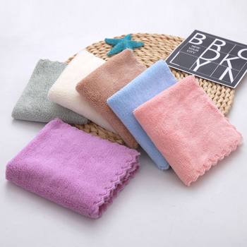 Coral Velvet Square Towel, Kitchen Cleaning Towel, Multi-Purpose Towel, Rag, Small Children's Absorbent Face Wash Towel, Absorbent and Quick-Drying Hand Towel