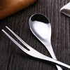 Stainless Steel Dessert Spoon Ice Cream Spoon Coffee Stirring Spoon Fruit Fork Household Fork Ice Spoon Tableware suit