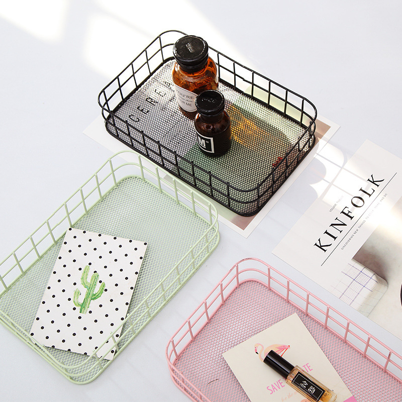 Nordic storage desktop storage basket, storage basket, storage basket, desktop finishing cosmetics storage