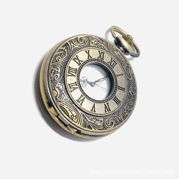 Retro Style Bronze Roman Simple Pocket Watch Classic Memorial Memory Old Hanging Watch Hot Selling Chain Quartz Watch