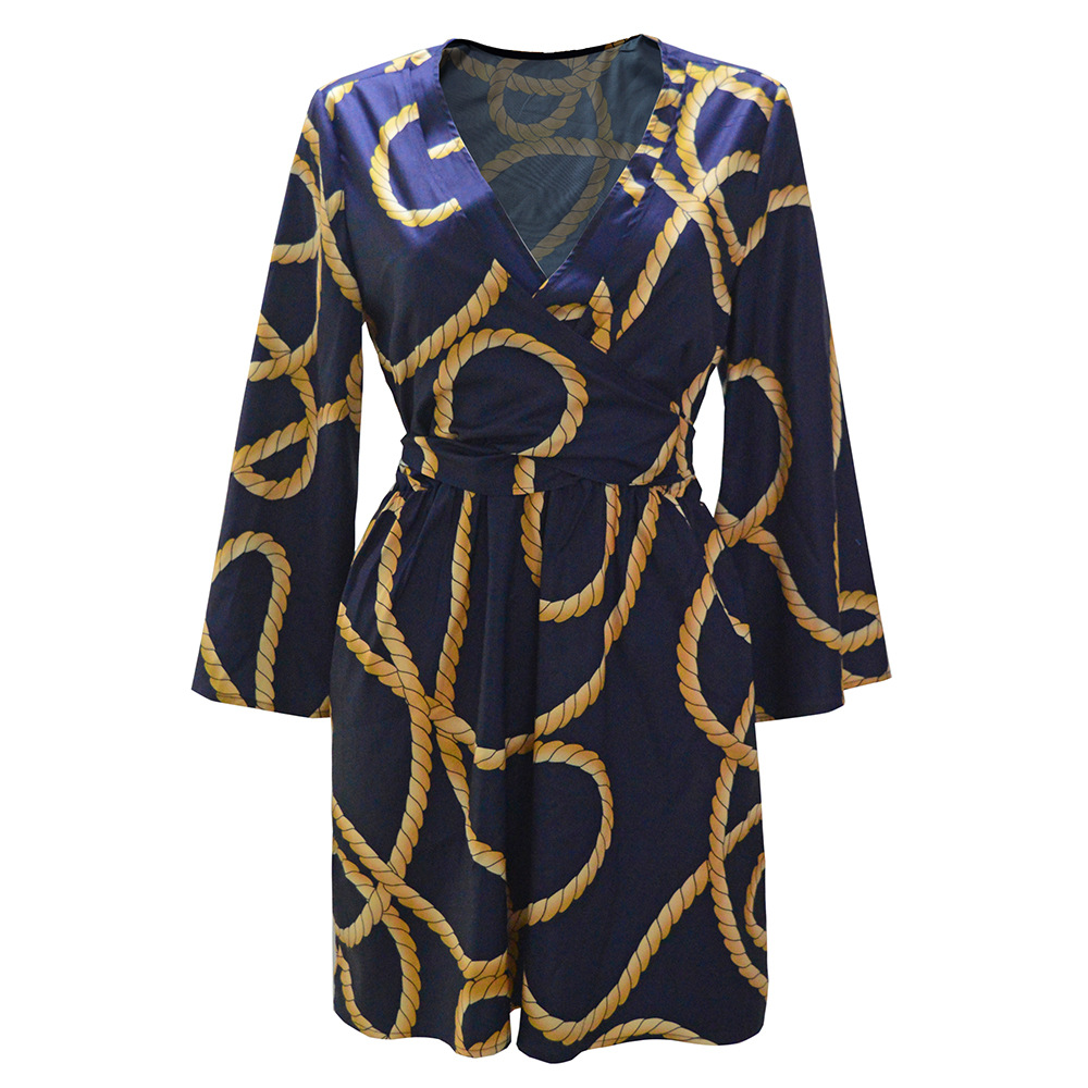 Plus Size Womens Floral Print Maxi Dress V Neck Loose Fit Tie Waist Spring Summer Beachwear Wholesale Available