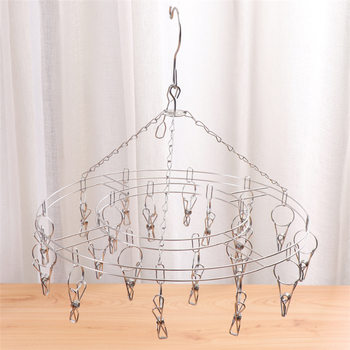 Non-magnetic stainless steel socks rack 20 clips household socks clip drying rack multi-head drying rack