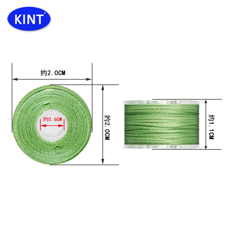 KINT brand 25 color round wax thread sewing wax thread 0.45/0.55/0.65 wax rope polyester braided sewing thread wholesale