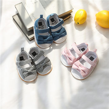 Hansheng baby sandals 0-1 years old rubber sole non-slip baby princess shoes toddler shoes summer soft sole baby shoe