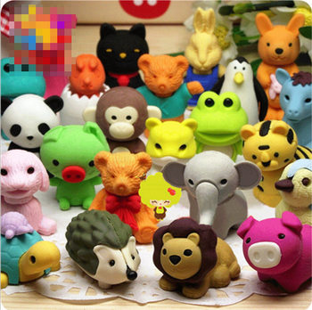 Primary School students three-dimensional animal cartoon cute stationery modeling ordinary children eraser kindergarten small wholesale rubber