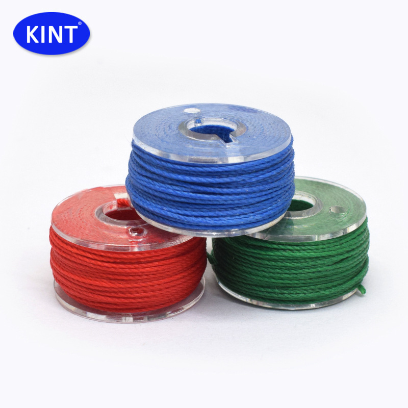KINT brand 25 color round wax thread sewing wax thread 0.45/0.55/0.65 wax rope polyester braided sewing thread wholesale