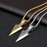 Корейская версия ожерелья Amazon explosive arrow с подвеской и короткой килевой цепочкой, мужские ретро-ювелирные изделия оптом
