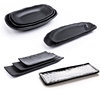Five Millio Black Frosted Japanese-style Rice-on-water Barbecue Dish Sushi Snack Dish Amine Porcelain Tableware Shallow Flat Round Dish