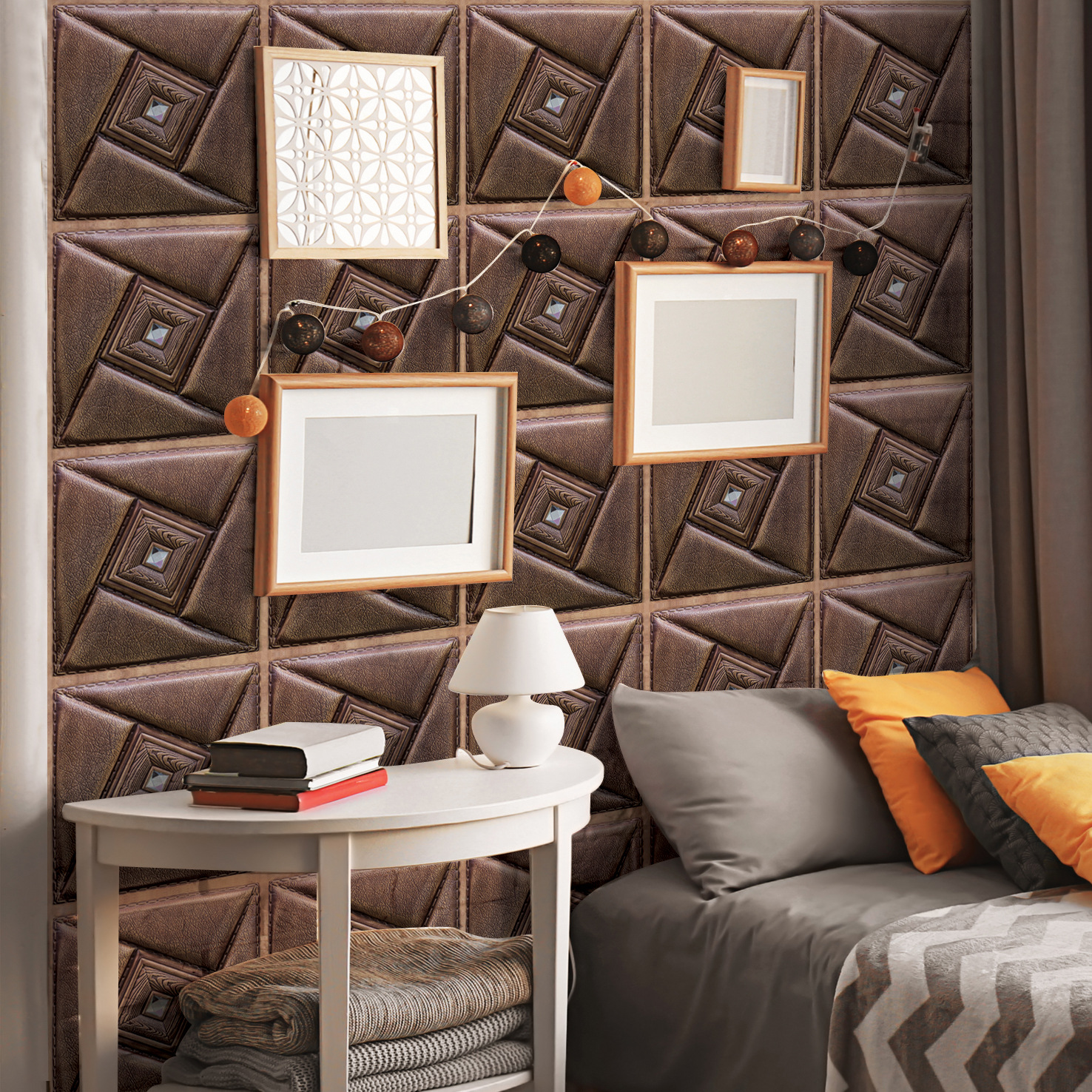 现货批发3d立体防水隔热吸音背景墙墙贴自粘墙纸厂家批发