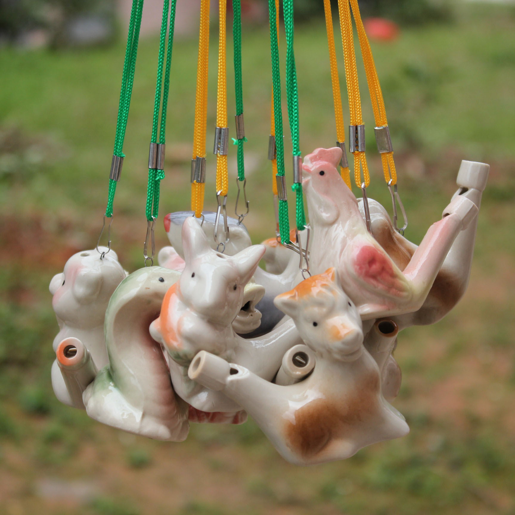 新款配挂绳十二生肖水鸟口哨12249吹出响亮声音口哨陶瓷工艺品