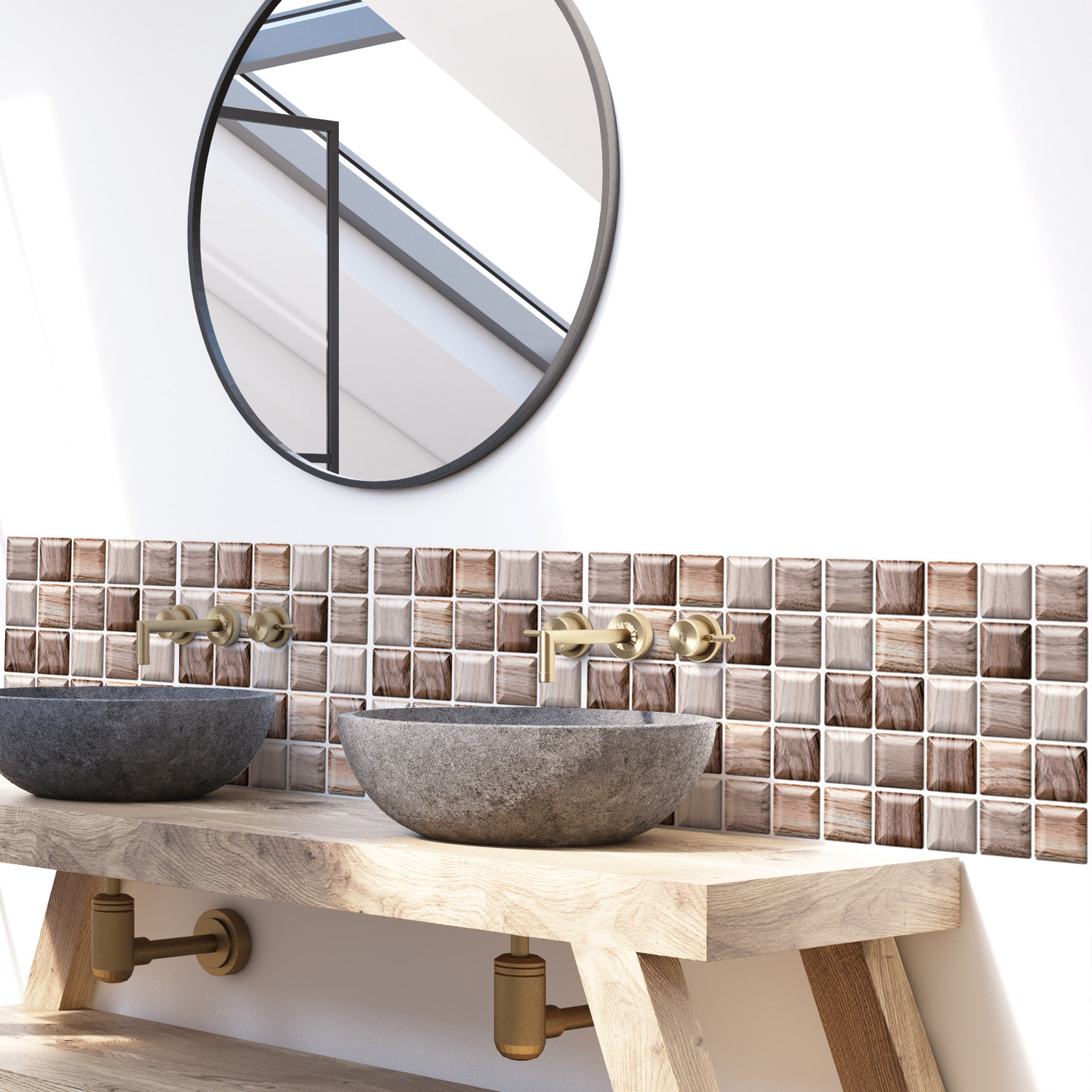 现货批发3d立体防水隔热吸音背景墙墙贴自粘墙纸厂家批发