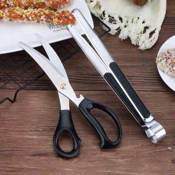 Korean style barbecue scissors clip set bone chicken steak scissors barbecue clip food clip barbecue gadget set