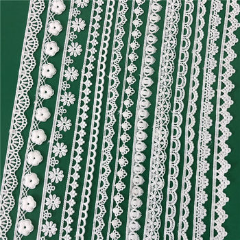 Spot new Lolita embroidery water soluble lace milk silk unilateral small flower wave lace lace bar code