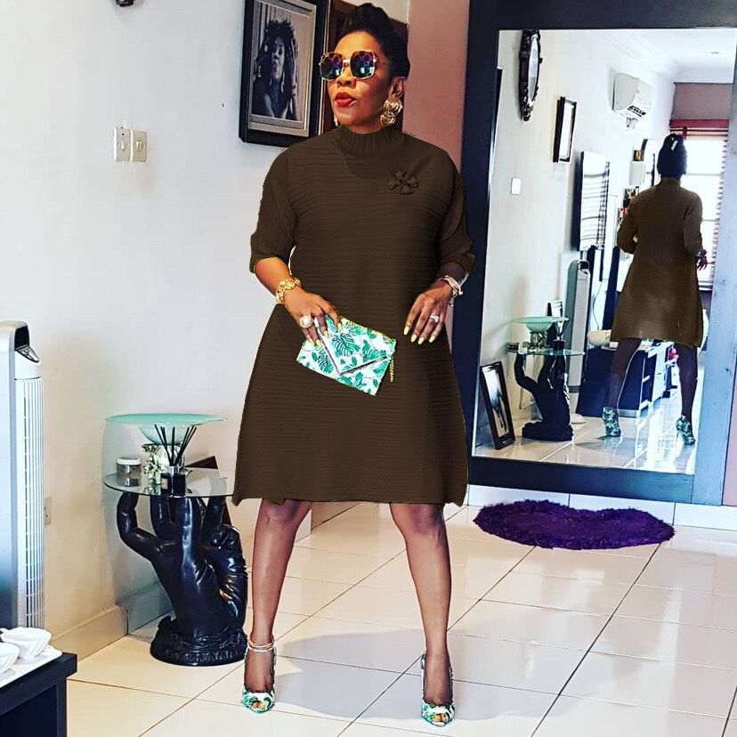 Plus Size Womens Dress Solid Color Fashionable African Inspired Casual or Formal Occasions Wholesale Available