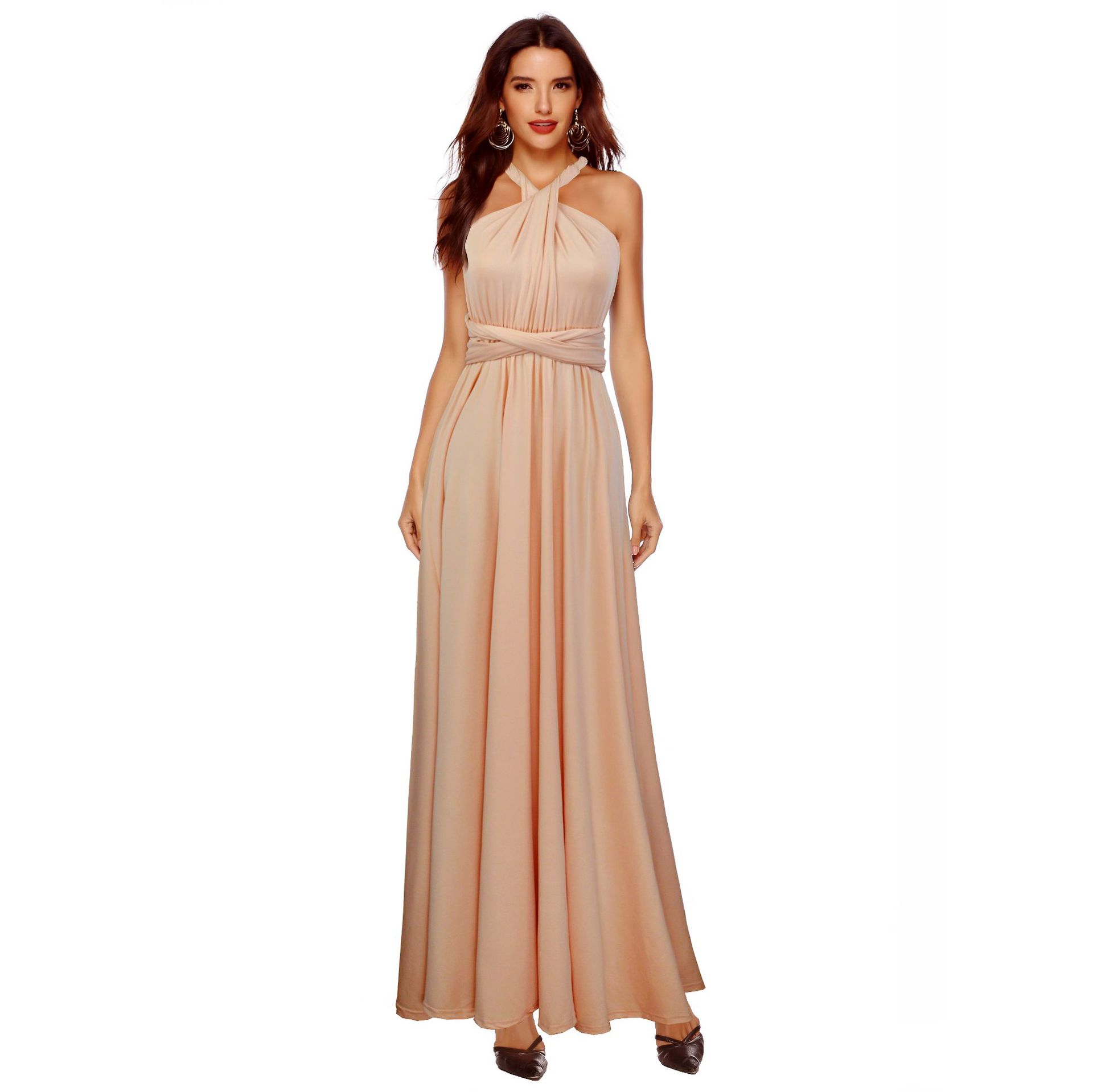 Cross Back Sexy Maxi Dress Adjustable Straps Elegant Design Perfect for Parties Wholesale Available