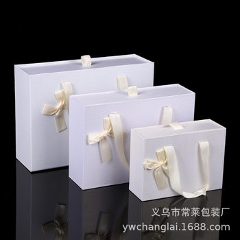 In stock creative European-style white portable Drawer gift box pure white jewelry box large skin care gift box empty box