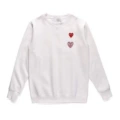 Single white red diamond heart