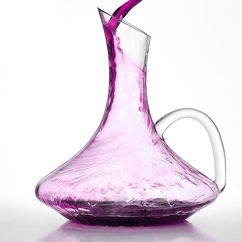 Factory Price Direct Supply Glass Decanter Wine Pourer with Handle Oblique Wine Dispenser Creative Wine Wine Wine Gift Pack