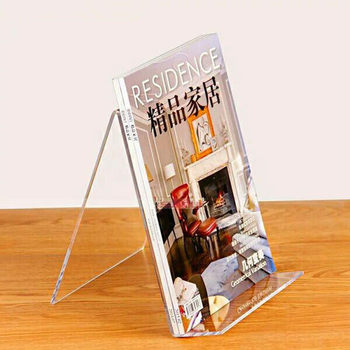 Acrylic book stand bookshelf display this Book record display book holder promotional menu stationery bookstore storage finishing