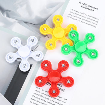 Five-Bead Fingertip Gyro Plum Blossom 5-Bead Finger Gyro Five-Leaf Bearing Pentagonal Steel Ball Spiral Finger Decompression Toy