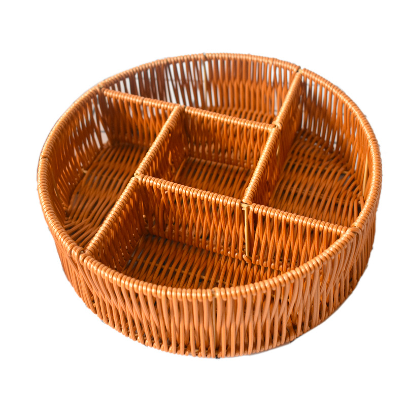 Imitation Rattan Basket Snack Split Basket Reinforced Storage Basket Bread Basket Supermarket Display Basket Snack Fruit Frame
