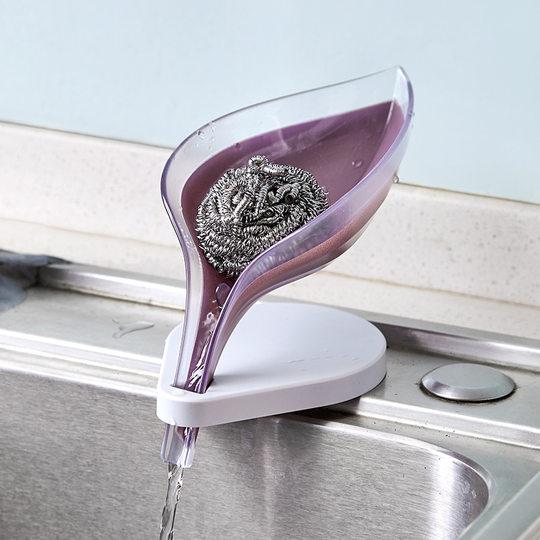 TikTok Explosions Fashion Simple Leaf-shaped Draining Soap Box Kitchen Bathroom Soap Holder with Suction Cup