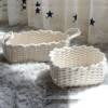 Storage Basket Nordic Ins Style Cotton Thread Hand-Woven Desktop Storage Basket for Miscellaneous Items and Snacks Storage Basket