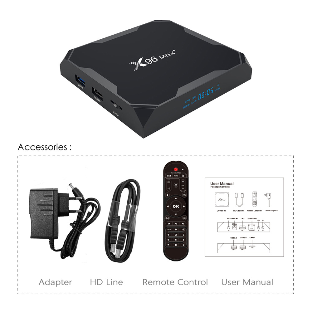 X96Max + set-top box s905x3 dual WiFi gigabit network Bluetooth 8K HD foreign trade Android box