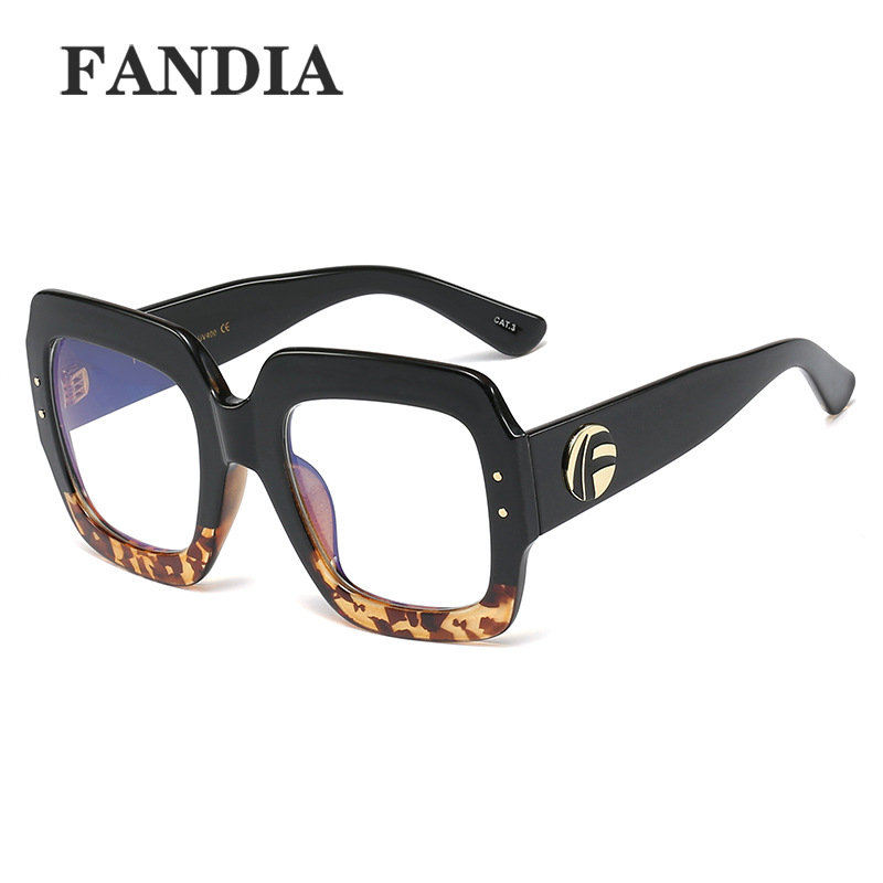 L97394 new large-frame anti-Blue-ray glasses plain-looking slim glasses frame ins trendy flat glasses for women's eyes