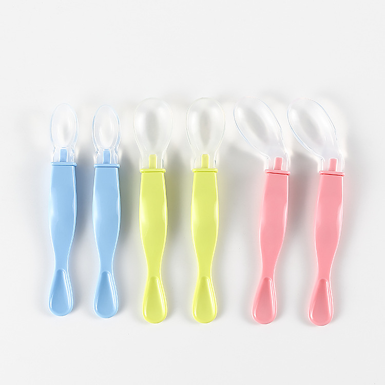 Feeding Utensils Silicone Safety Large-Head Soft Spoon Infant Newborn Feeding Utensils Baby Soft-Head Feeding Spoon