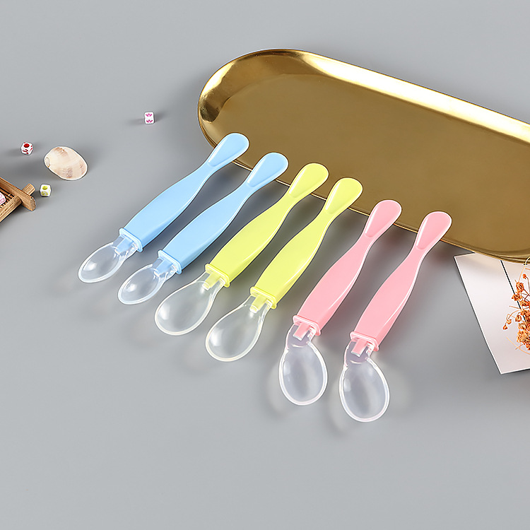 Feeding Utensils Silicone Safety Large-Head Soft Spoon Infant Newborn Feeding Utensils Baby Soft-Head Feeding Spoon