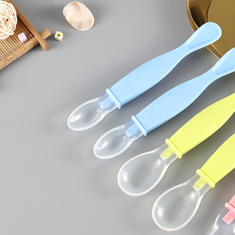Feeding Utensils Silicone Safety Large-Head Soft Spoon Infant Newborn Feeding Utensils Baby Soft-Head Feeding Spoon