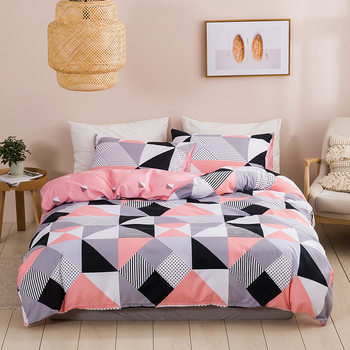 Old watch cross-border Amazon bedding European and American city striped square geometric figure foreign trade home textile three-piece set