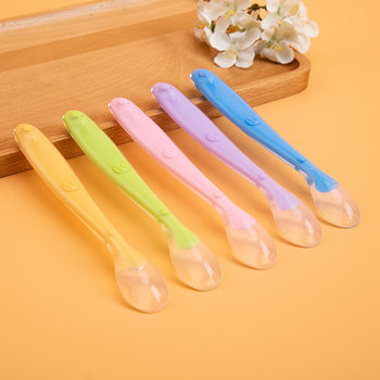 Children's Silicone Spoon Set Baby Full Silicone Feeding Learning Spoon with Storage Box Baby Feeding Tableware