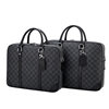 LVALUE European and American Fashion Big Brand Men's Bag Black Plaid Business Computer Bag Men's Old Flower Portable Briefcase