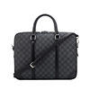 LVALUE European and American Fashion Big Brand Men's Bag Black Plaid Business Computer Bag Men's Old Flower Portable Briefcase